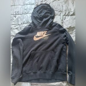 New black sparkly nike sign hoodie